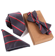 GUSLESON Slim Tie Set Men Bow Tie and Pocket Square Bowtie Necktie Cravate Handkerchief Papillon Man Corbatas Hombre Pajarita - 64 Corp