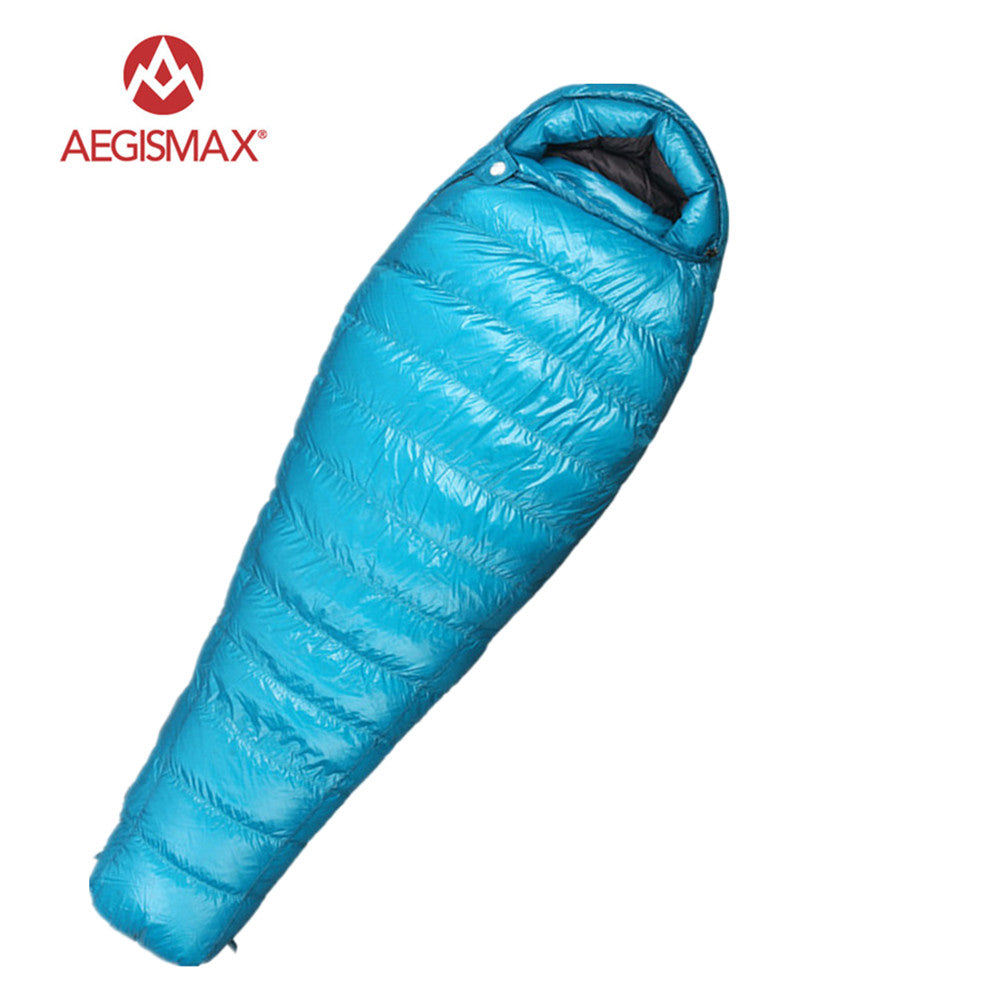 AEGISMAX M3 Lengthened Mummy Sleeping Bag Ultralight 95% White Goose Down Box Baffles Winter Outdoor Camping Hiking - 64 Corp