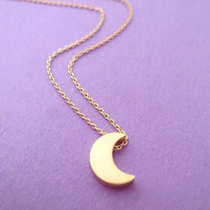 N317 Rescent Moon Pendant Clavicle Necklace Minimalist Women Fashion Collares Summer Everyday Jewelry Solid Collares Bijoux - 64 Corp
