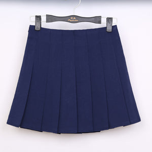 2017 High Waist Lolita Denim Pleated skirts Harajuku girls A-line Mini Sailor Skirt Large Size Japanese school uniform Skirts - 64 Corp