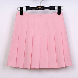 2017 High Waist Lolita Denim Pleated skirts Harajuku girls A-line Mini Sailor Skirt Large Size Japanese school uniform Skirts - 64 Corp