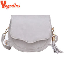 Yogodlns Fashion Preppy Style Circular Shoulder Bags for Women Tassel Female Messenger Bag Girl's Small Saddle Crossbody Bag - 64 Corp