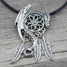 Anslow Dream Guardian Dream Catcher Pendant Necklace Feather Tassel Boho Bohemian Women Necklace Choker Jewelry Viking Charm - 64 Corp