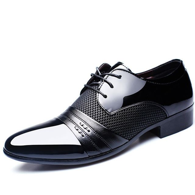 ZXQ Men Dress Shoes Plus Size 38-47 Men Business Flat Shoes Black Brown Breathable Low Top Men Formal Office Shoes - 64 Corp