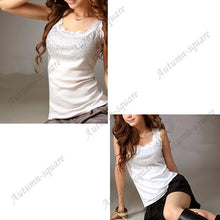 Women Sexy Rhinestone Lace Stunning Based Sleeveless Vest Tank Top Tee T-Shirt Black White Gray Camisole Cami Shirt Slim - 64 Corp