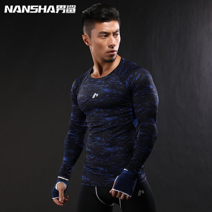 2017 Newest 3D Print Long Sleeve T Shirt Fitness Men Bodybuilding Crossfit NANSHA Brand Compression Shirts Clothing M-XXL - 64 Corp