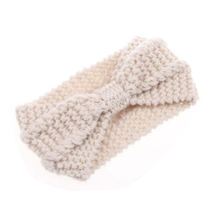 Women Crochet Bow Stretch Hairband Headwrap - 64 Corp