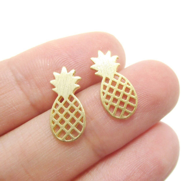 Shuangshuo 2017 Elegant Cute Fruit Stud Earrings Brushed Pineapple Stud Earrings Dainty Minimalist Post Earrings Gift Jewelry - 64 Corp