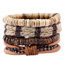 ZOSHI Vintage Tribal Bohemian Wood Beads Bracelet Boho Bracelet Cuff Men Leather Braclet Femme Male Wrist Band Handmade Jewelry - 64 Corp