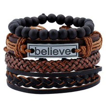 ZOSHI Vintage Tribal Bohemian Wood Beads Bracelet Boho Bracelet Cuff Men Leather Braclet Femme Male Wrist Band Handmade Jewelry - 64 Corp
