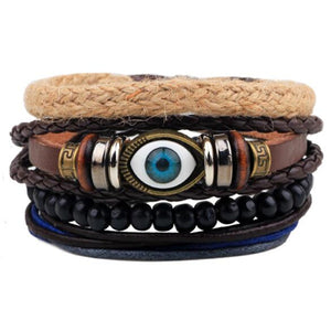 ZOSHI Vintage Tribal Bohemian Wood Beads Bracelet Boho Bracelet Cuff Men Leather Braclet Femme Male Wrist Band Handmade Jewelry - 64 Corp