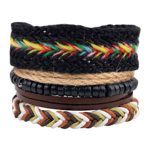 ZOSHI Vintage Tribal Bohemian Wood Beads Bracelet Boho Bracelet Cuff Men Leather Braclet Femme Male Wrist Band Handmade Jewelry - 64 Corp