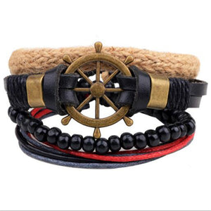 ZOSHI Vintage Tribal Bohemian Wood Beads Bracelet Boho Bracelet Cuff Men Leather Braclet Femme Male Wrist Band Handmade Jewelry - 64 Corp