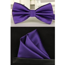 SHENNAIWEI silk Solid Business bowtie men vintage purple black yellow silver wedding bow tie pocket square handkerchief set lote - 64 Corp