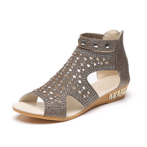 Casual Rome Summer Shoes Fashion Rivet Gladiator Wedges - 64 Corp