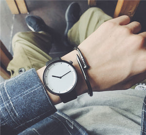 2017 New fashion minimalist men's wristwatches BGG Korean version simple casual quartz leather watch men clock waterproof - 64 Corp