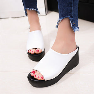 Hot Sale Women Summer Fashion Leisure shoes women platform wedges Fish Mouth Sandals Thick Bottom Slippers g072 - 64 Corp