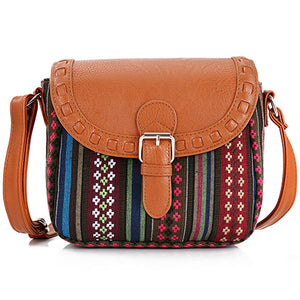 2017 Vintage Fabric Boho Aztec Tribal Female Handbag Women Crossbody Bag Ladies Shoulder Bag with PU Leather Messenger Bag - 64 Corp