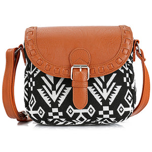 2017 Vintage Fabric Boho Aztec Tribal Female Handbag Women Crossbody Bag Ladies Shoulder Bag with PU Leather Messenger Bag - 64 Corp