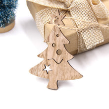 10PCS DIY Christmas Snowflakes&Deer&Tree Wooden Pendants Ornaments  Christmas Party Decorations Xmas Tree Ornaments Kids Gifts
