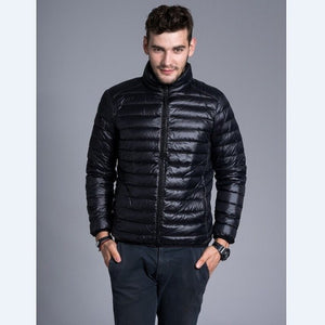 Winter Padded Jacekt Men's Brand thin Duck Down Collar Casual Warm Coat Outerwear Parka Jackets Plus Size XXXL Down Jacket Men