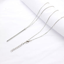 Simple Classic fashion Stick Pendant Necklace Hollow Girl Long Link Chain Square Copper Necklaces long Strip Jewelry for women - 64 Corp