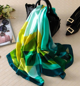 2017 luxury brand Women Silk scarf Beach Shawl and Echarpe Luxurious Wrap Designer scarves Plus Size female beach stole bandana - 64 Corp