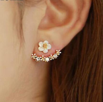 Cute Cherry Blossoms Flower Stud Earrings - 64 Corp