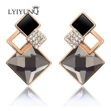 Hot Fashion Brincos Vintage Long Square Crystal Earring Big Geometric Stud Earrings For Women Classic Gold-Color Fine Jewelry - 64 Corp