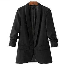Vadim women elegant white black green blazer crimping three quarter sleeve outerwear notched pocket office casual tops CT1504 - 64 Corp