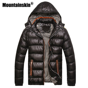 Mountainskin Solid Hooded Men's Winter Jackets Casual Parkas Men Coats Thick Thermal Shiny Coats Slim Fit Brand Clothing SA045