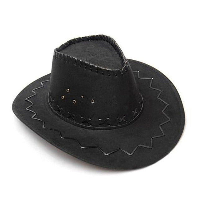 Cowboy Hat Suede Look Wild West Fancy Dress Men Ladies Cowgirl Unisex Hat Hot 2016 New Coffee - 64 Corp