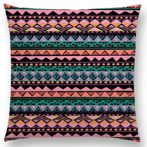 Hippie Boho Acqua Navajo Aiyana Decorative Pattern Ethnic Tribal Prints Tipi Geometric Stripe Cushion Cover Sofa Pillow Case - 64 Corp