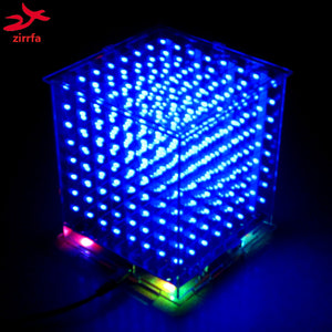 Hot sale 3D 8S 8x8x8 mini led electronic light cubeeds diy kit for Christmas Gift/New Year gift