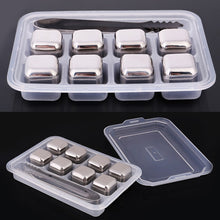 WITUSE 4/6/8 PCS Stainless Steel 304 Whisky Stones Ice Cubes in Package, Whiskey Cooler Rocks,Ice stone islande With Plastic Box