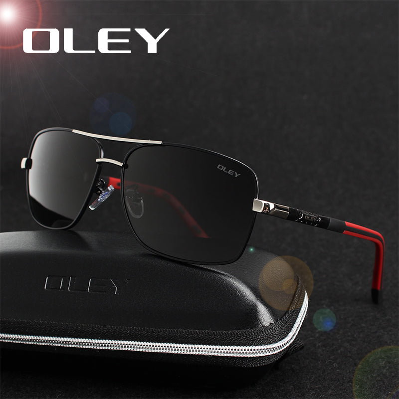 Oley Brand Polarized Sunglasses Men New Fashion Eyes Protect Sun Glasses with Accessories unisex Driving Goggles Oculos de Sol Y7613 C2