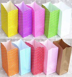 New paper bag Stand up Colorful Polka Dot  Bags 18x9x6cm Favor  Open Top Gift Packing paper Treat gift Bag wholesale - 64 Corp