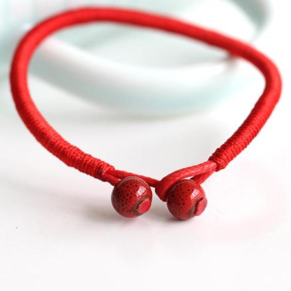 2Pcs/lot Women Lucky Bracelets Bead Red String Ceramic bracelets & bangles Men Handmade Accessories  Lovers Lucky Jewelry - 64 Corp