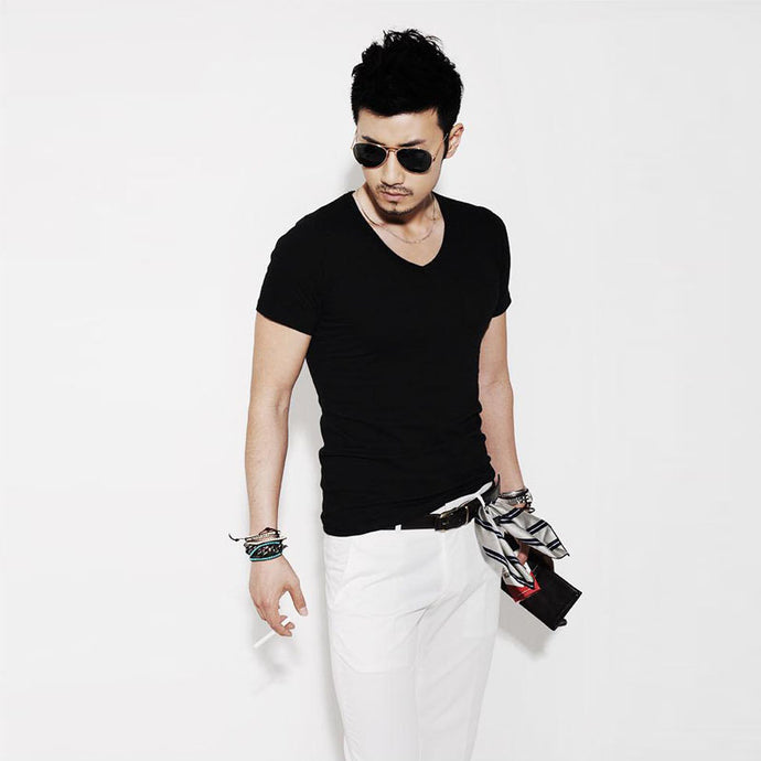 New Spring Summer Fashion Men T Shirt Slim Fit Cotton V Neck Man Short Sleeve Tops Shirt Casual T-Shirt Tops hot male blusas - 64 Corp