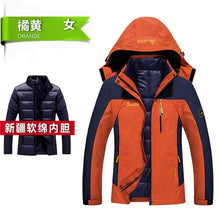 PEILOW Winter jacket men fashion 2 in 1 outwear thicken warm parka coat women`s Patchwork waterproof hood men jacket size M~6XL