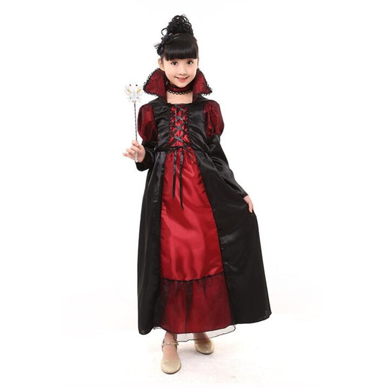 Halloween Costumes Vampire princess Costume Kids Black Lace Party Dres –  Sekhon Family Office