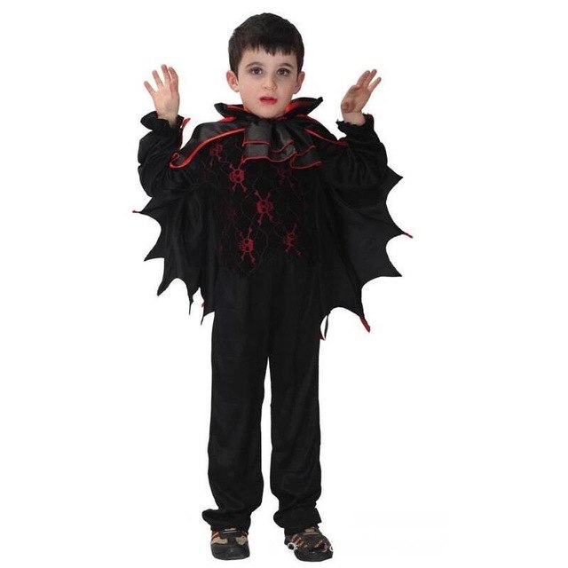 Halloween Costumes Vampire princess Costume Kids Black Lace Party Dress performance Fancy Dress Necklace Set Boy Couple Clothing