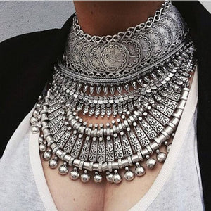 2017 Collar Coin Necklace & Pendant Vintage Crystal Maxi Choker Statement Collier female Boho Big Fashion Women Jewellery Gifts - 64 Corp