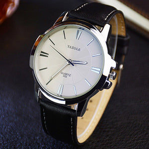 Newest YAZOLE Mens Watches Top Brand Luxury Blue Glass Watch Men Watch Waterproof Leather Roman Men's Watch Male Clock relojes - 64 Corp