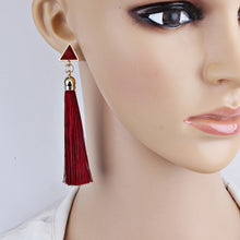 Fashion Bohemian Vintage Earrings Hollow Out Triangle Rhinestone Drop Long Tassel Earrings Jewelry For Women - 64 Corp