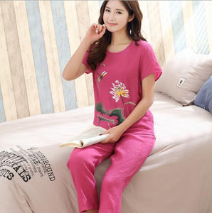 Print Short Sleeve Sleepwear - 64 Corp