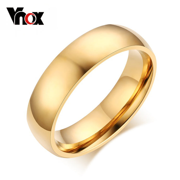 Vnox 6mm Classic Wedding Ring for Men / Women Gold / Blue / Silver Color Stainless Steel US size - 64 Corp