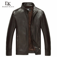 Luxury Genuine sheepskin leather jacket  Brand Dusen Klein men slim Designer spring leather coats Black/Brown 14B0109