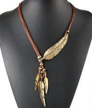 Necklace Alloy Feather Statement Necklaces Pendants Vintage  Rope Chain Necklace Women Accessories wholesale Jewelry - 64 Corp