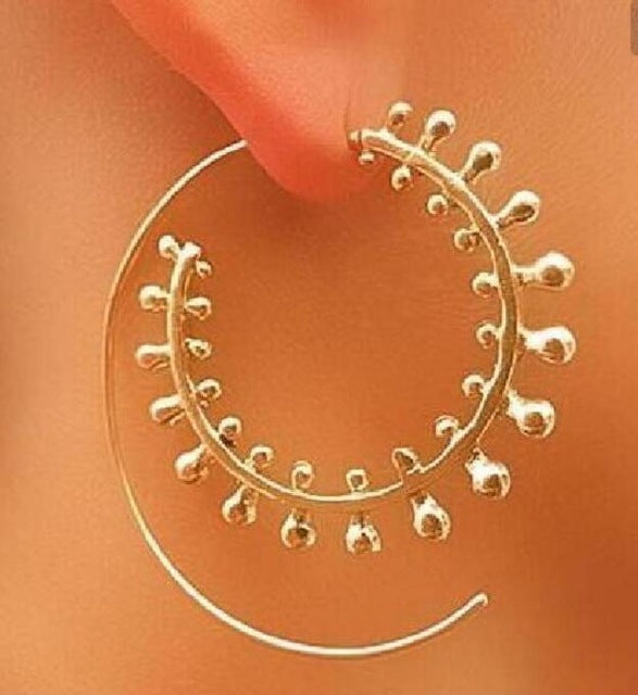 Meyfflin 8 Types Big Swirl Hoop Earrings for Women 2017 New Bohemian Geometric Earring Female Punk Round Boho Jewelry bijoux - 64 Corp